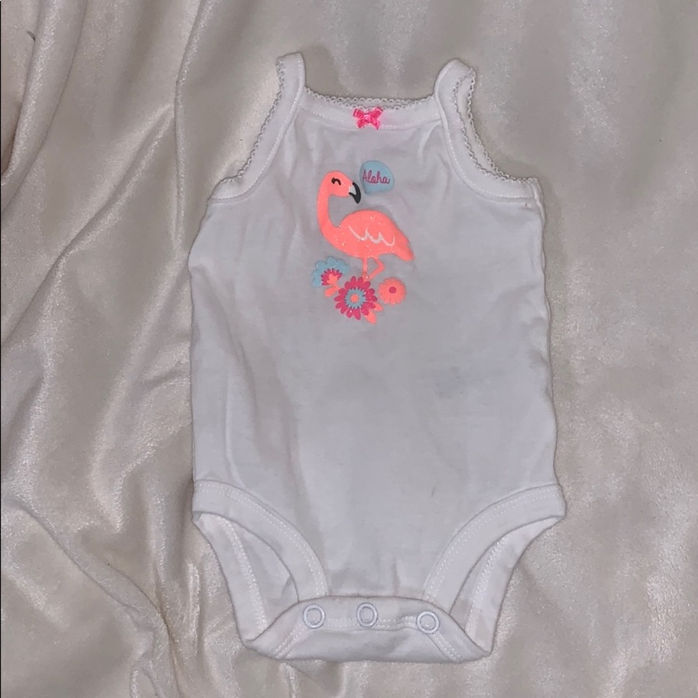 🎀Flamingo spaghetti strap onesie!